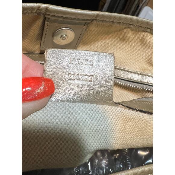 Gucci Joy Imprime Tote Silver PVC Leather Trim Shoulder Bag 197953 214397 - Picture 15 of 16